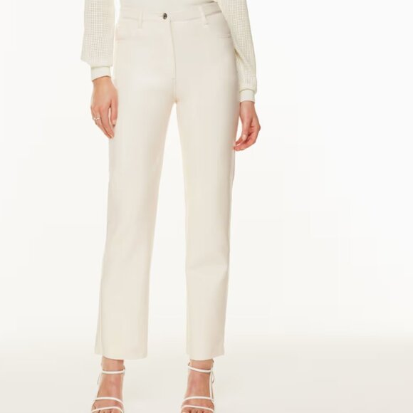 WILFRED The Melina™ Pant High-Waisted Vegan Leather Pants, Birch, Size 14 - Picture 1 of 14